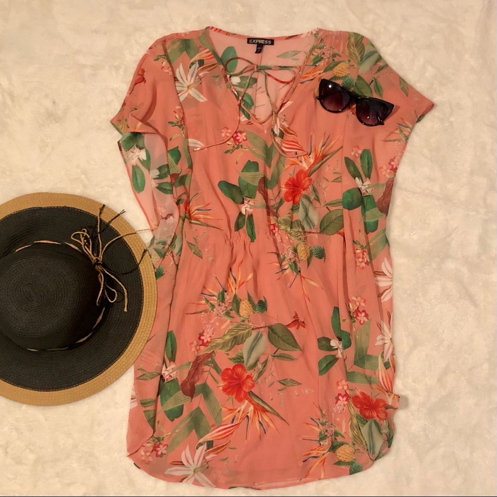 Express Floral Beach Coverup